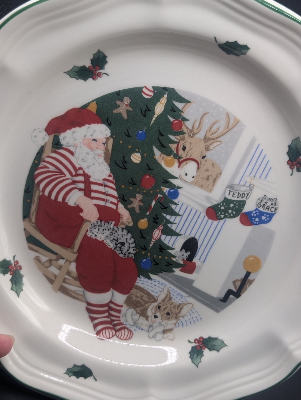 Mikasa Santa with Reindeer "Country Side Christmas" Plate F9010 - Picture 9 of 10